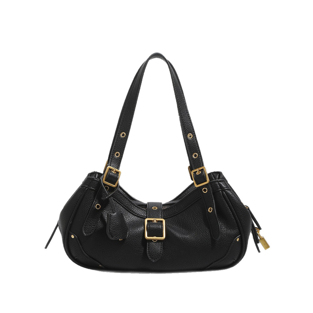 Women's Cowhide Shoulder Bag in black - product photo 2