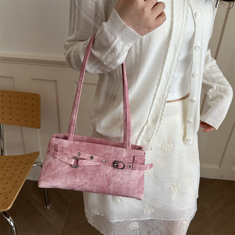 Women's Suede Shoulder Bag in black - product photo 4