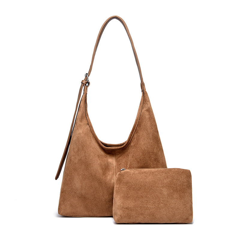 Suede Shoulder Bag with Inner Pocket - view 9