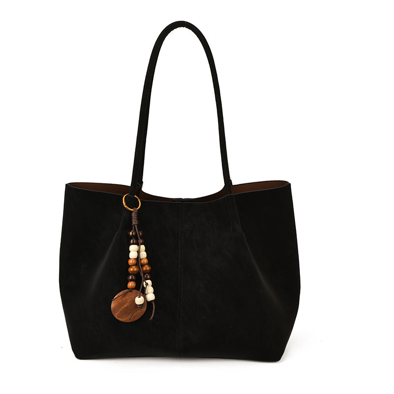 Women's PU Leather Tote Bag in black - product photo 7