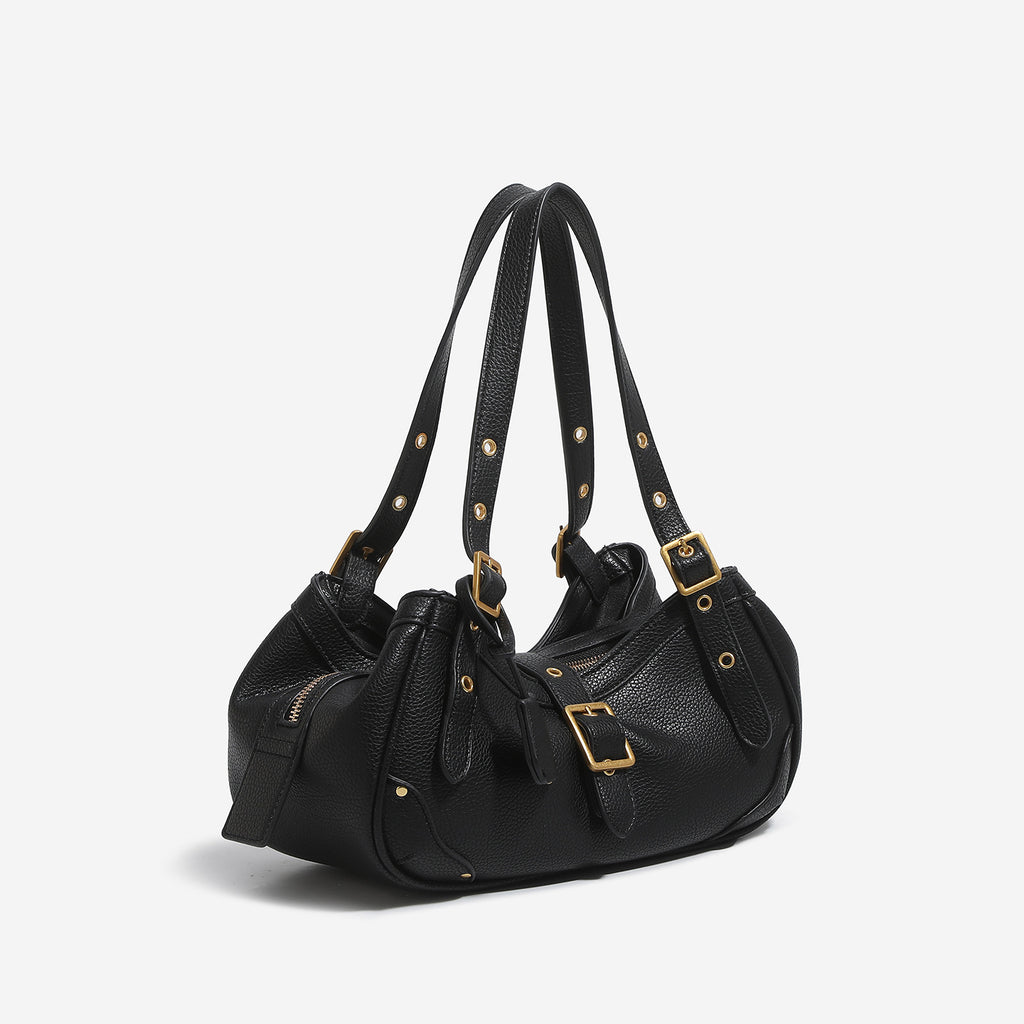 Women's Cowhide Shoulder Bag in black - product photo 1