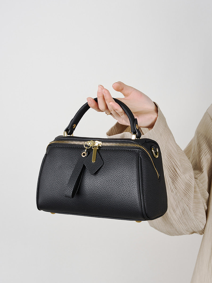 Women's Genuine Leather Handbag in black - product photo 4