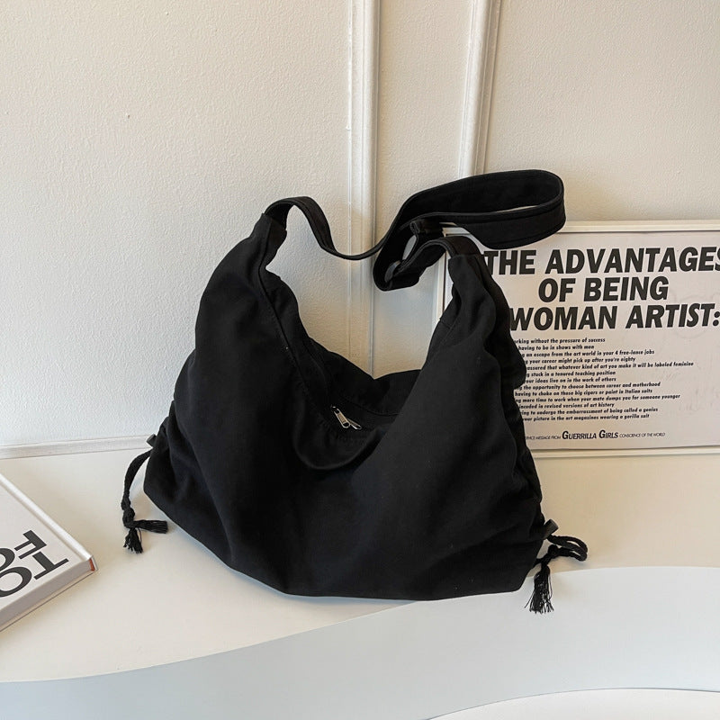 Women's Canvas Crossbody Bag in black - product photo 6