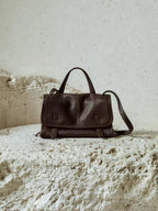 Women's Genuine Leather Crossbody Bag in elephant gray mini - product photo 2