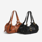 Women's Cowhide Shoulder Bag in black - product photo 4