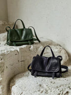 Women's Genuine Leather Crossbody Bag in elephant gray mini - product photo 3