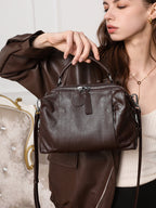 Women's Genuine Leather Crossbody Bag in coffee - product photo 1