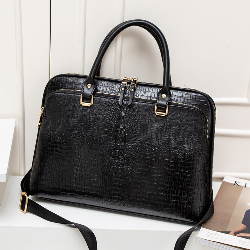 Women's Bag in black and white grid - product photo 1