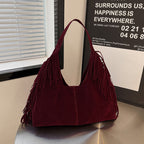 Women's Suede Tote Bag in black - product photo 2