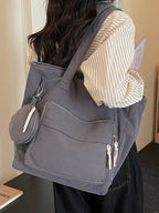 Women's Corduroy Tote Bag in black - product photo 3