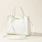 Embroidered Quilted Plaid Handbag - view 11