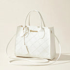 Embroidered Quilted Plaid Handbag - view 13