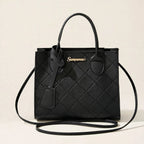 Embroidered Quilted Plaid Handbag - view 14