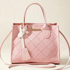 Embroidered Quilted Plaid Handbag - view 16