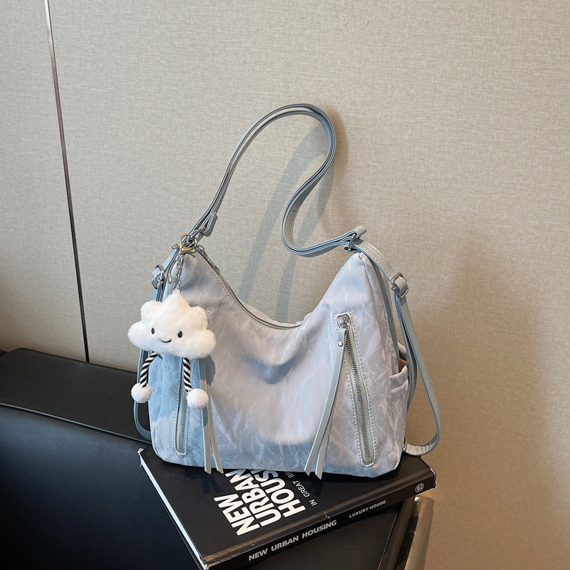 Women's Backpack in off-white with pendant - product photo 8
