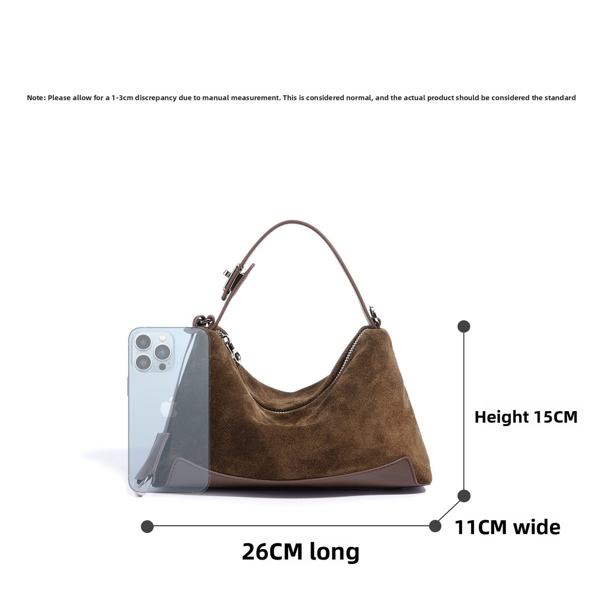 Women's Suede Crossbody Bag in brown - product photo 4
