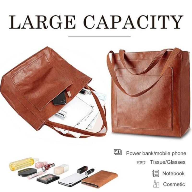 Women's Leather Bag in light brown - product photo 1