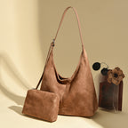 Suede Shoulder Bag with Inner Pocket - view 2