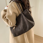 Women's Shoulder Bag in brown with pendant - product photo 2
