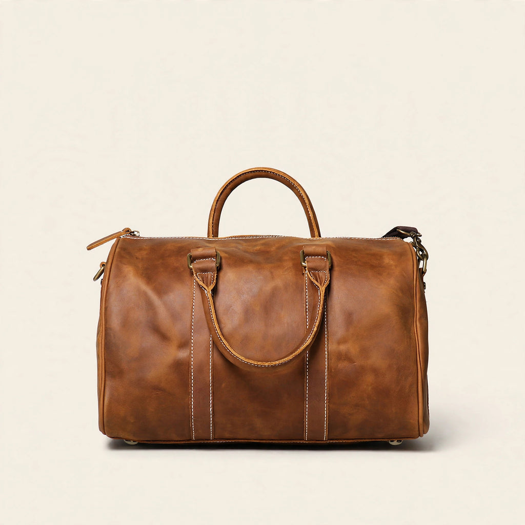 Genuine Leather Retro Satchel Crossbody Bag - view 9