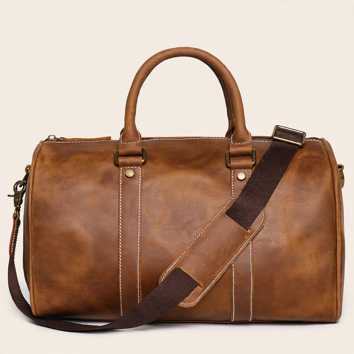Genuine Leather Retro Satchel Crossbody Bag - view 13