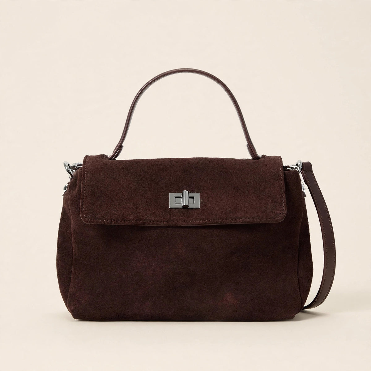 Genuine Leather Suede Crossbody Handbag - view 14