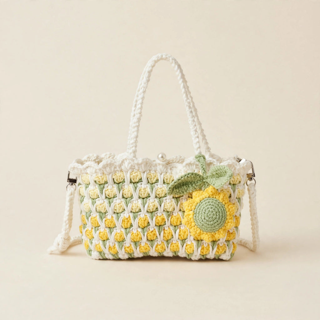 Hand-Crocheted Tulip Shoulder Bag - view 13