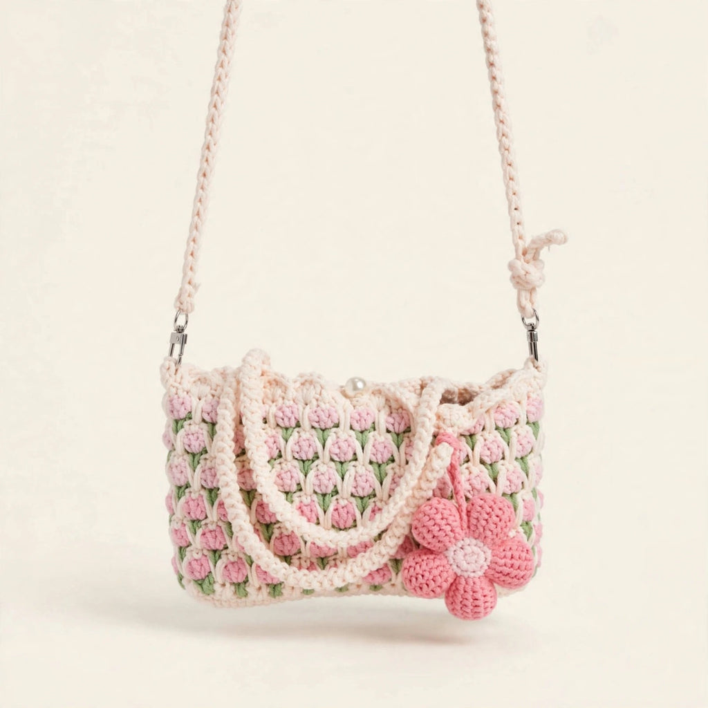 Hand-Crocheted Tulip Shoulder Bag - view 16