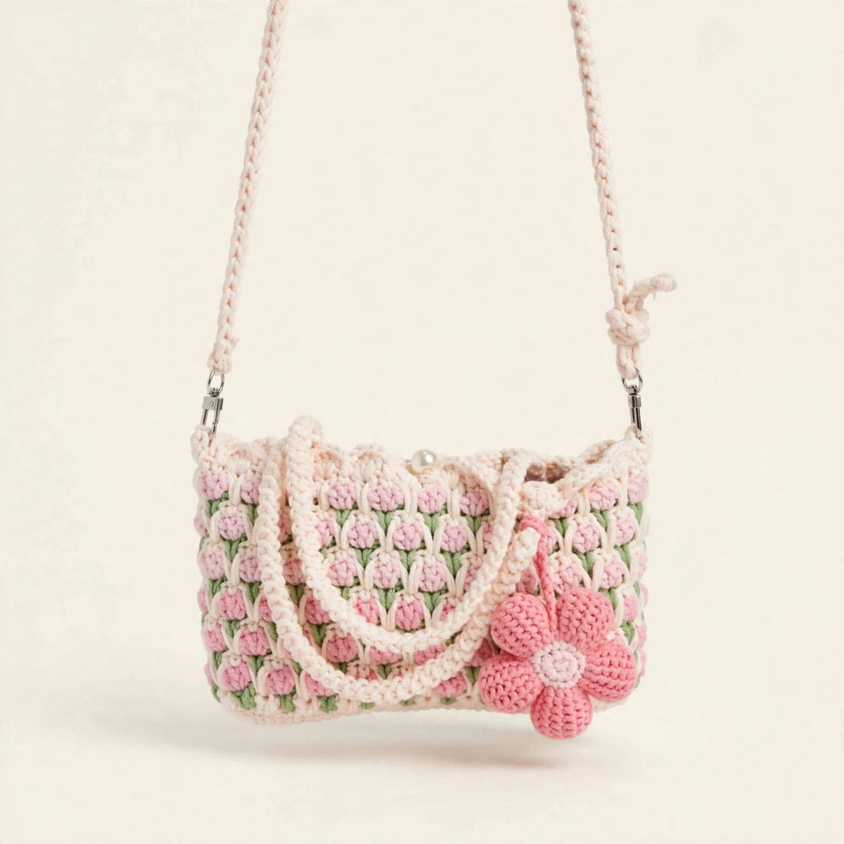 Hand-Crocheted Tulip Shoulder Bag - view 16