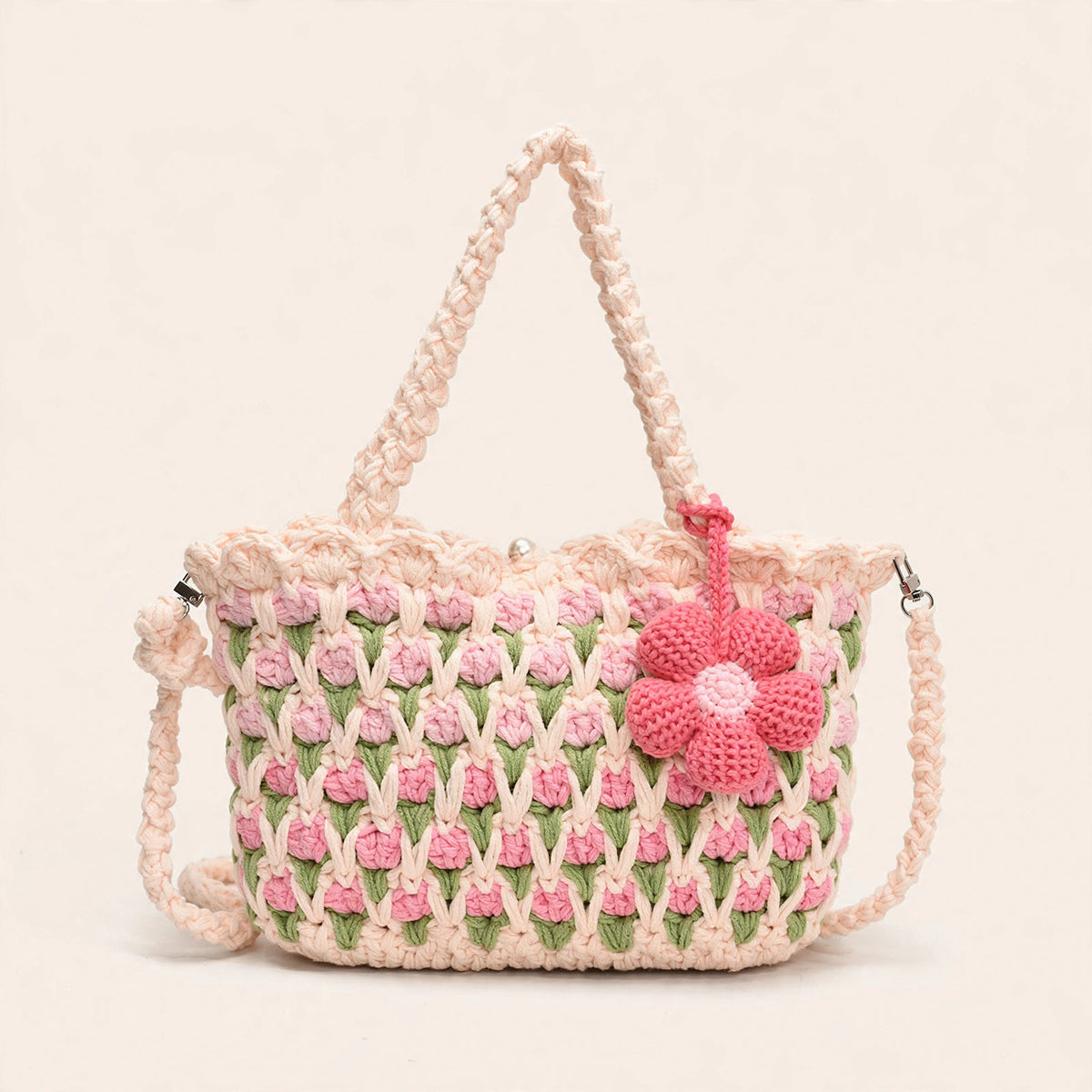Hand-Crocheted Tulip Shoulder Bag - view 17