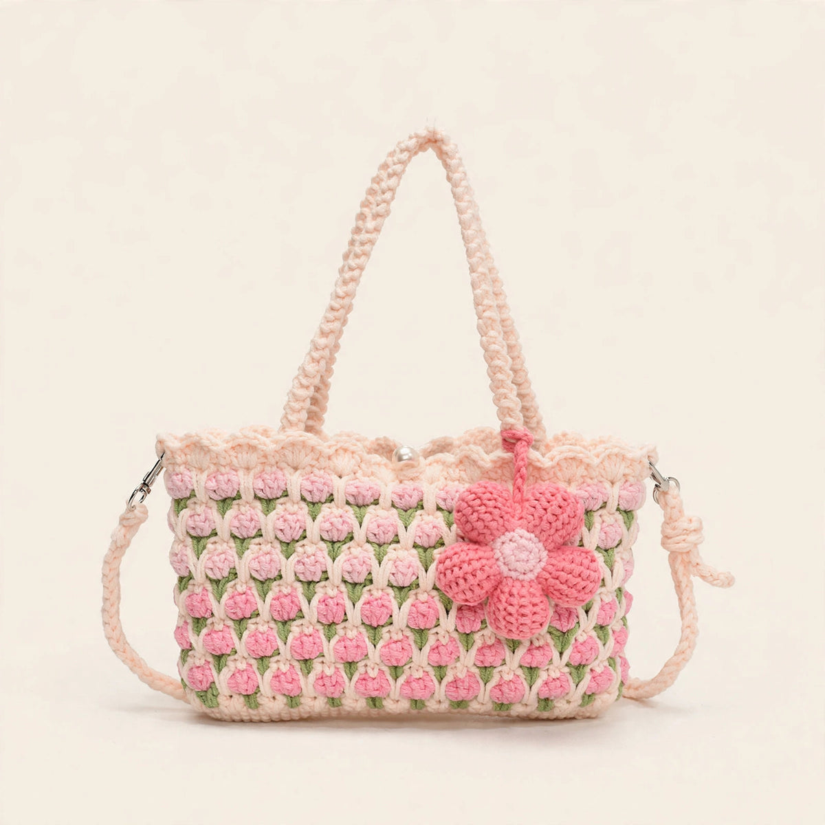 Hand-Crocheted Tulip Shoulder Bag - view 20
