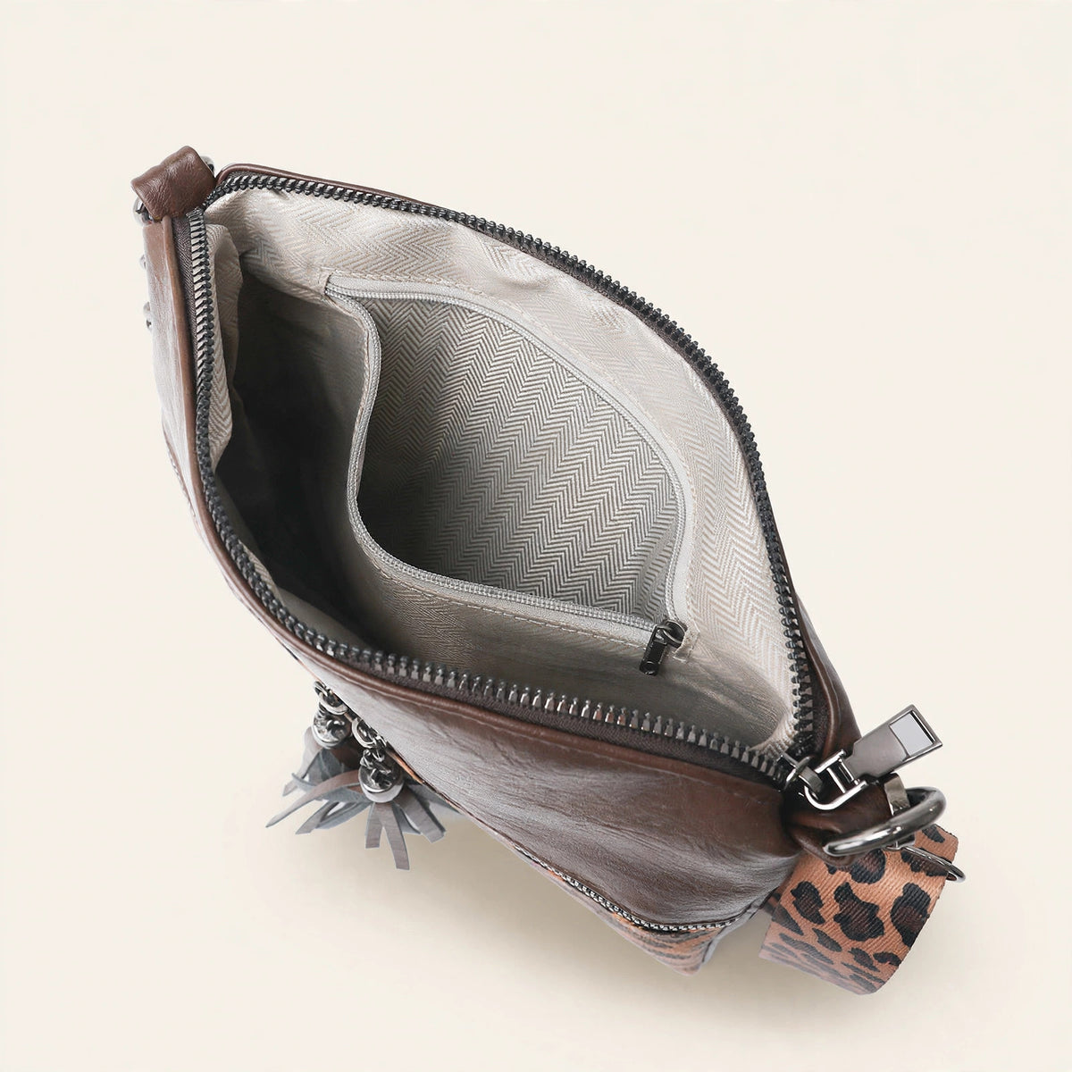 Leopard Print Patchwork Crossbody Bag - view 11
