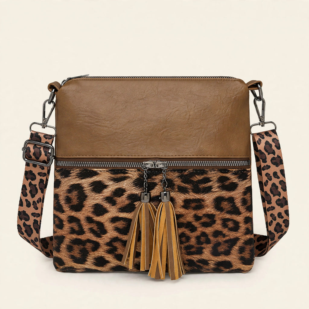 Leopard Print Patchwork Crossbody Bag - view 12