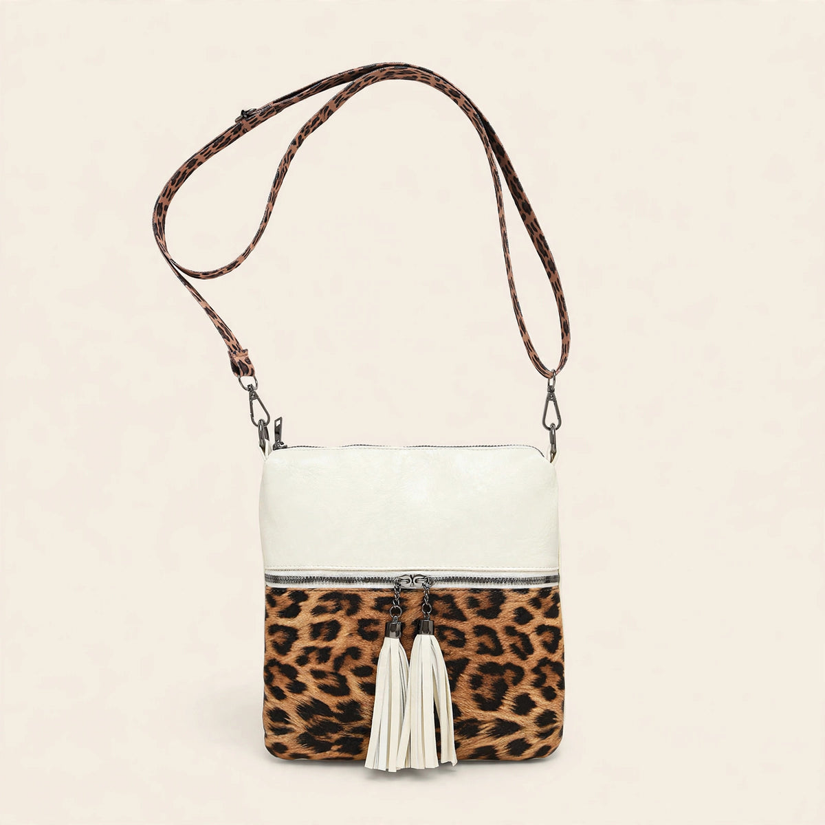Leopard Print Patchwork Crossbody Bag - view 13