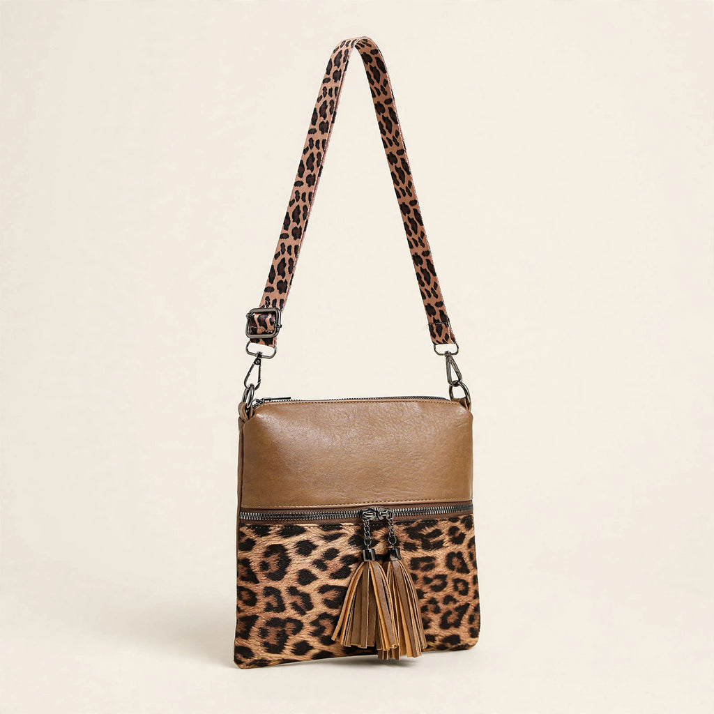 Leopard Print Patchwork Crossbody Bag - view 14