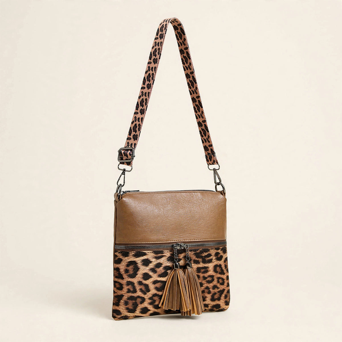 Leopard Print Patchwork Crossbody Bag - view 14
