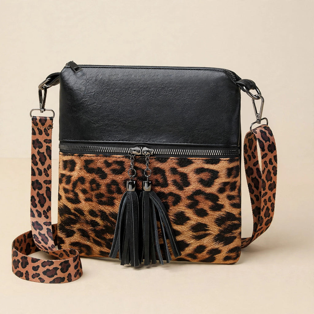 Leopard Print Patchwork Crossbody Bag - view 15