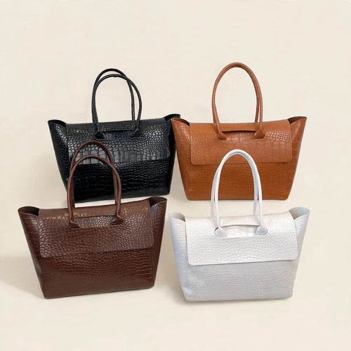Crocodile Pattern Large-Capacity Tote Bag