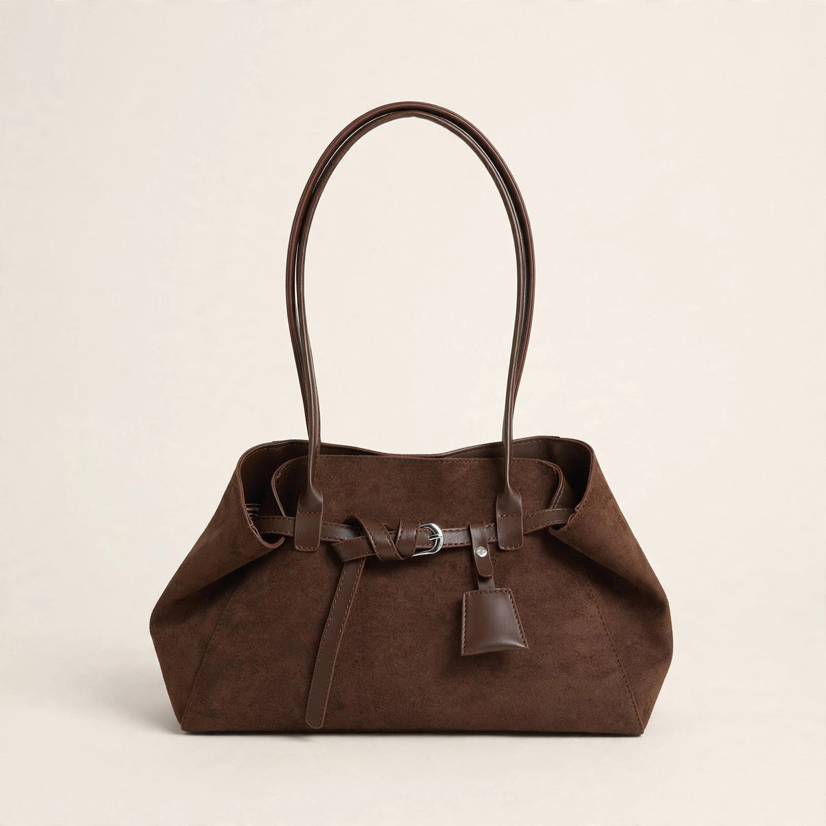 French Style Matte Baguette Shoulder Bag