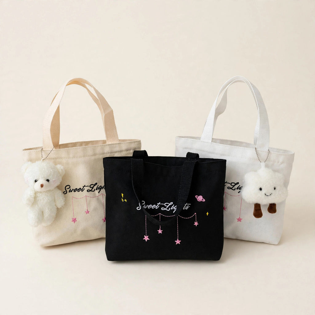 Japanese Style Letter Print Shoulder Bag