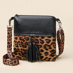 Leopard Print Patchwork Crossbody Bag