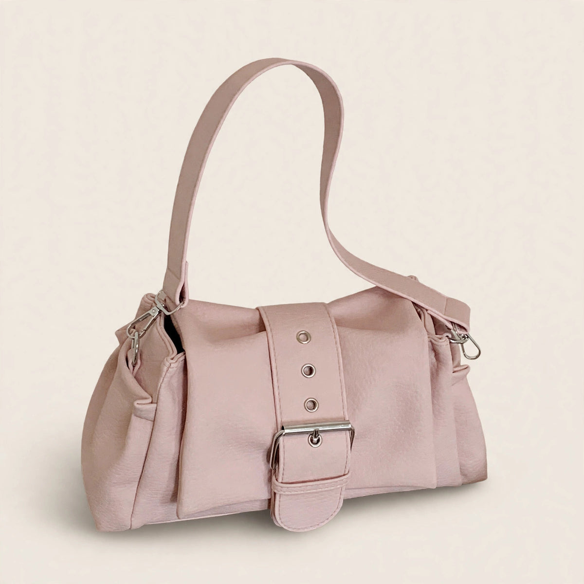 Solid-Color Single-Shoulder Underarm Bag