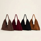 Suede Single-Shoulder Tote Bag