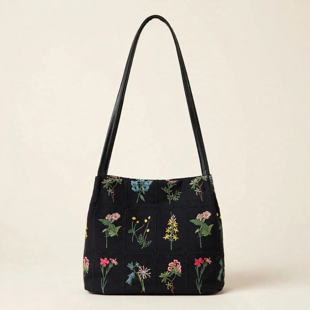 Women's Embroidered Bucket Bag