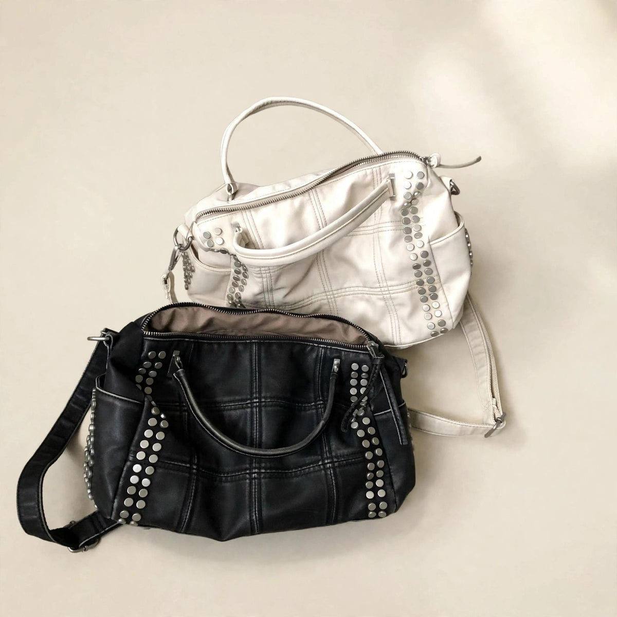 Women's Rivet Pillow Shoulder Crossbody Bag