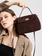 Genuine Leather Suede Crossbody Handbag - product photo 2