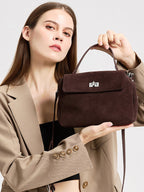 Genuine Leather Suede Crossbody Handbag - product photo 3