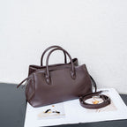 Women's Genuine Leather Tote Bag in khaki - product photo 3