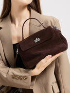 Genuine Leather Suede Crossbody Handbag - product photo 4