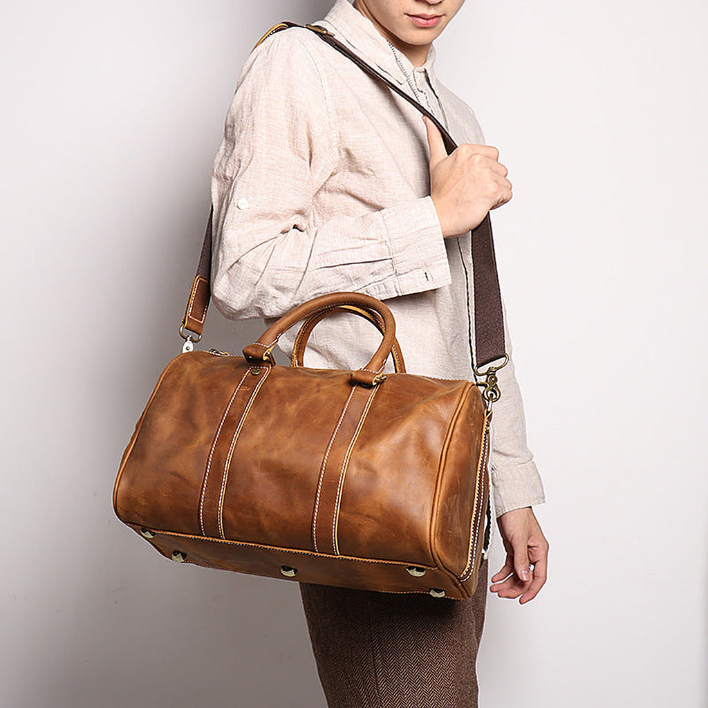 Women's Genuine Leather Crossbody Bag in vintage brown - product photo 4